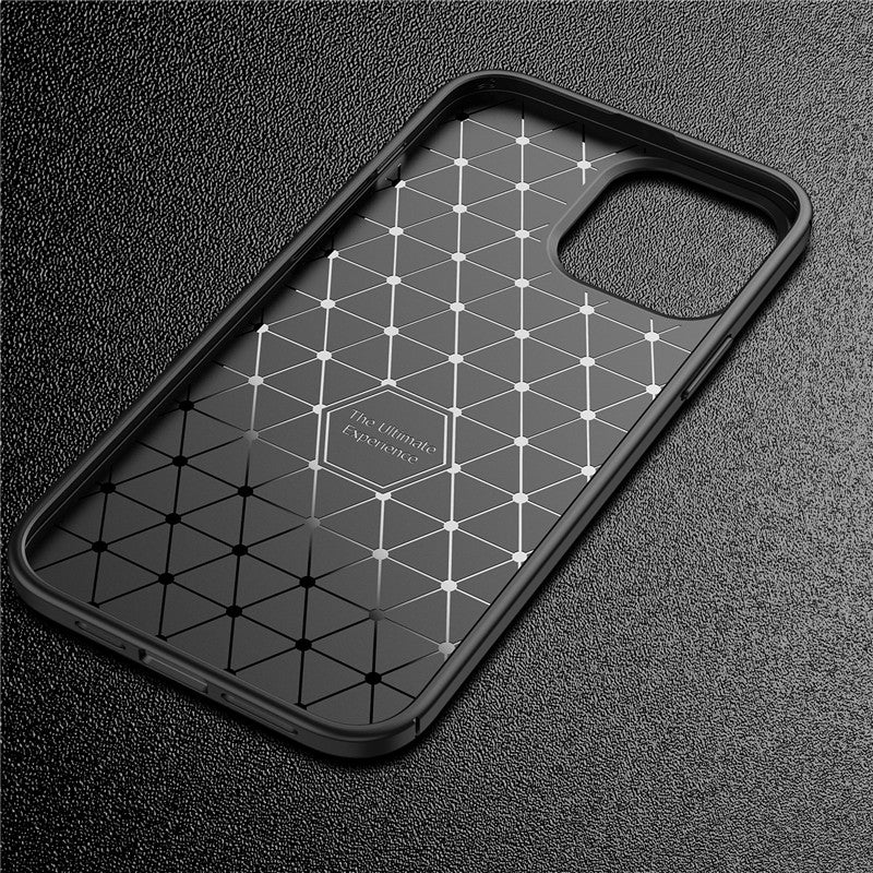 Luxury iPhone Case MagSafe Compatible Carbon Texture Silicone Shockproof Protective Cover Camera Lens Protection Ultra Thin Slim Design