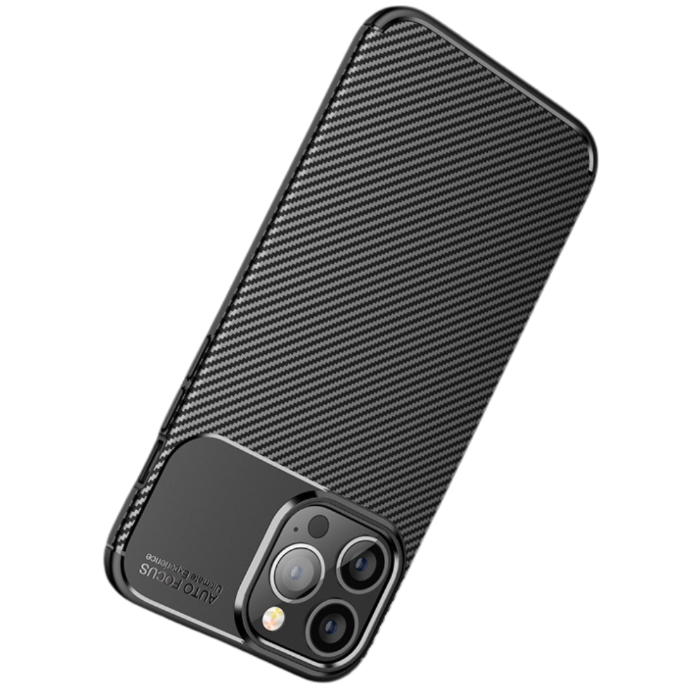 Luxury iPhone Case MagSafe Compatible Carbon Texture Silicone Shockproof Protective Cover Camera Lens Protection Ultra Thin Slim Design