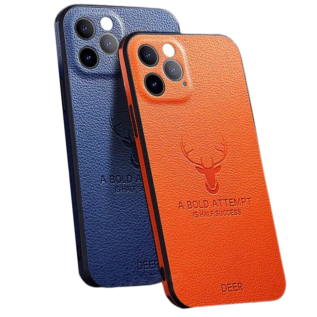 Luxury iPhone Case MagSafe Compatible Deer Leather Texture Shockproof Protective Cover Camera Lens Protection Ultra Thin Slim Design