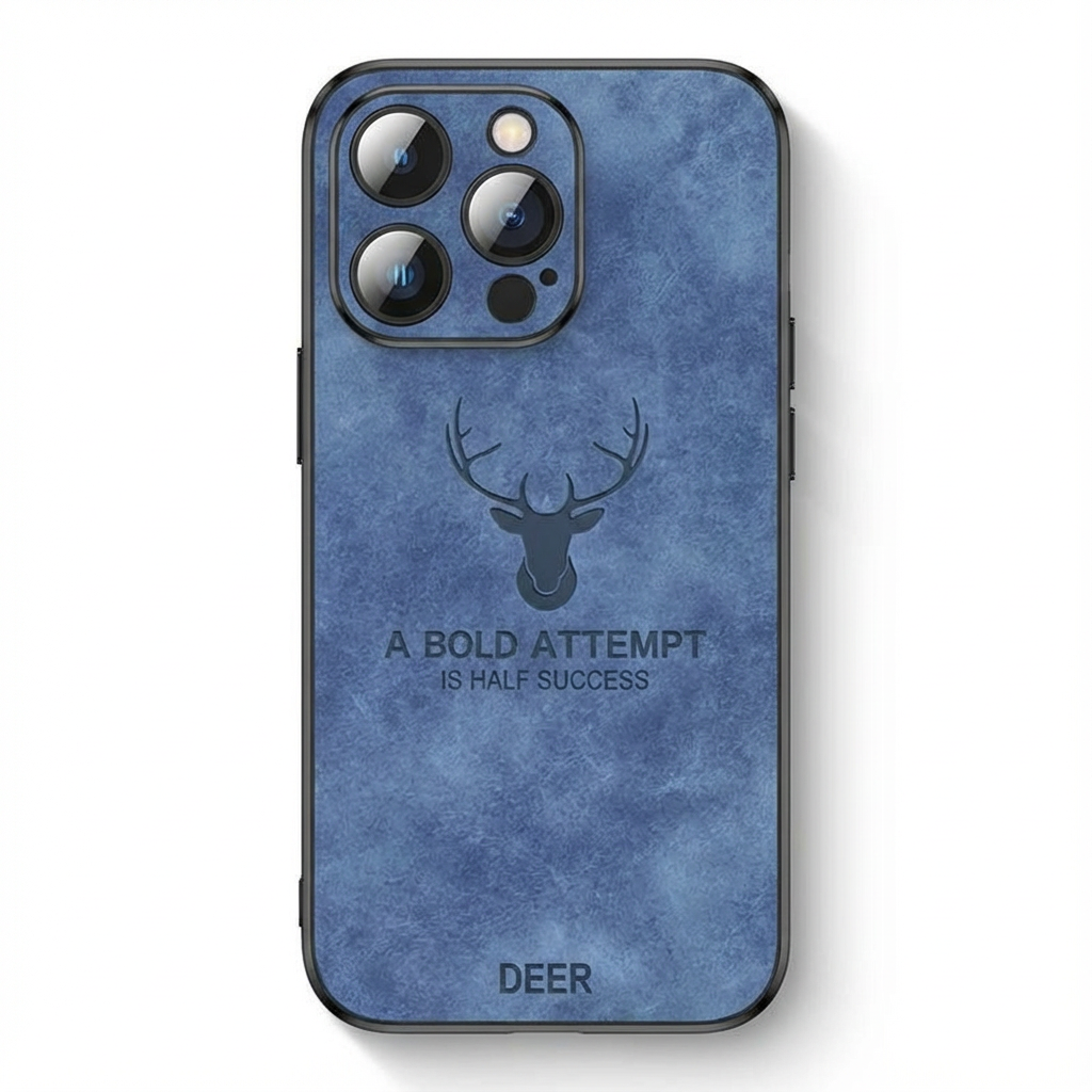 Luxury iPhone Case MagSafe Compatible Deer Leather Texture Silicone Shockproof Protective Cover Camera Lens Protection Slim Bumper Design