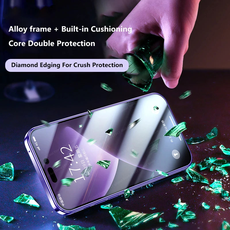 Luxury iPhone Case MagSafe Compatible Double-Sided Tempered Glass Metal Frame Shockproof Protective Cover 360 Full Body Magnetic Fit Camera Lens Protection Slim Design