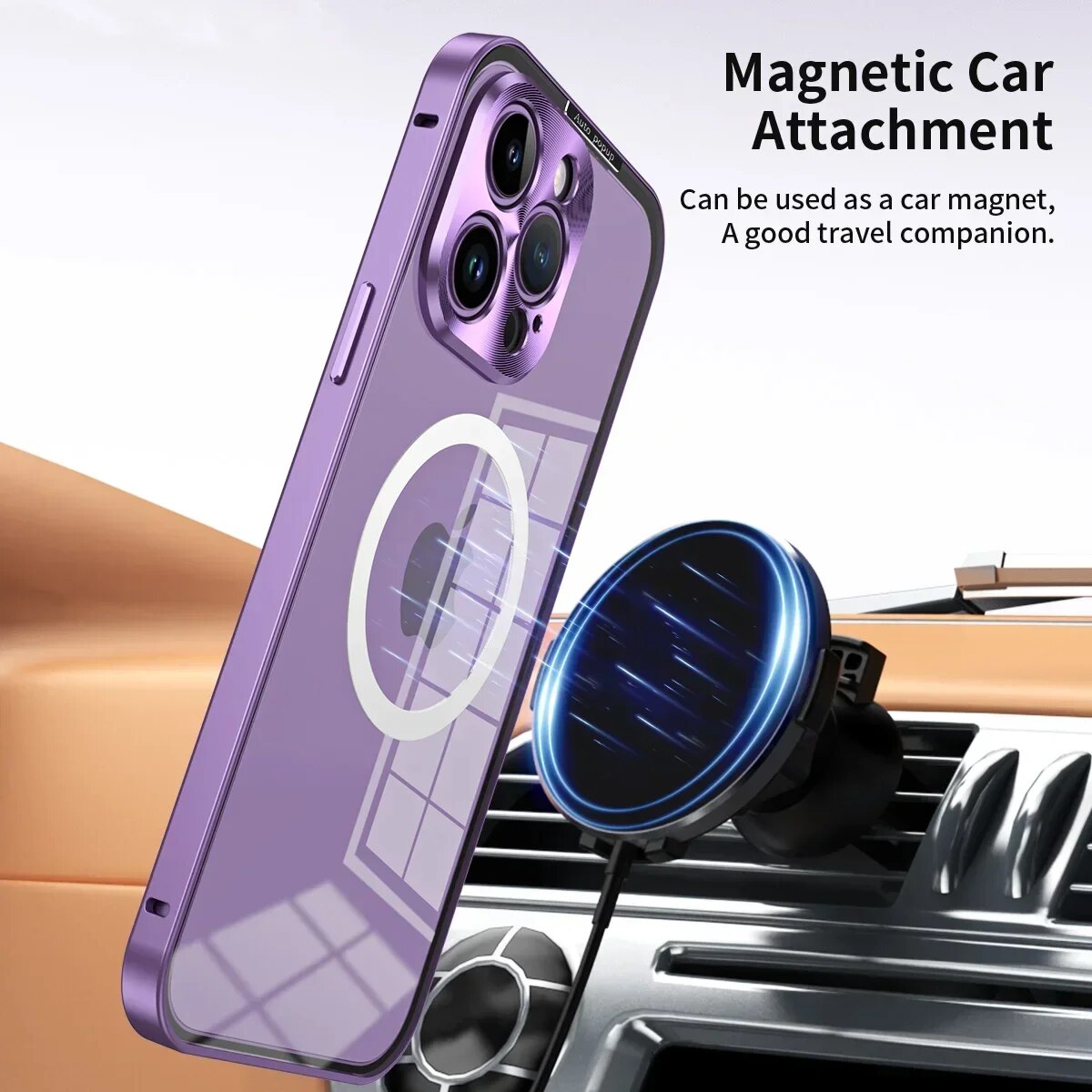 Luxury iPhone Case MagSafe Compatible Double-Sided Tempered Glass Metal Frame Shockproof Protective Cover 360 Full Body Magnetic Fit Camera Lens Protection Ultra Thin
