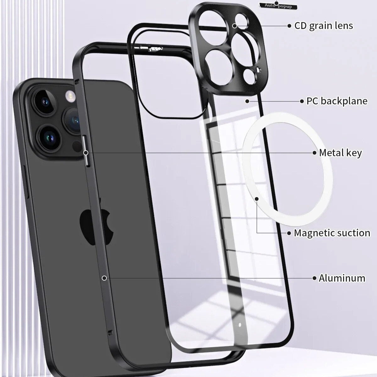 Luxury iPhone Case MagSafe Compatible Double-Sided Tempered Glass Metal Frame Shockproof Protective Cover 360 Full Body Magnetic Fit Camera Lens Protection Ultra Thin