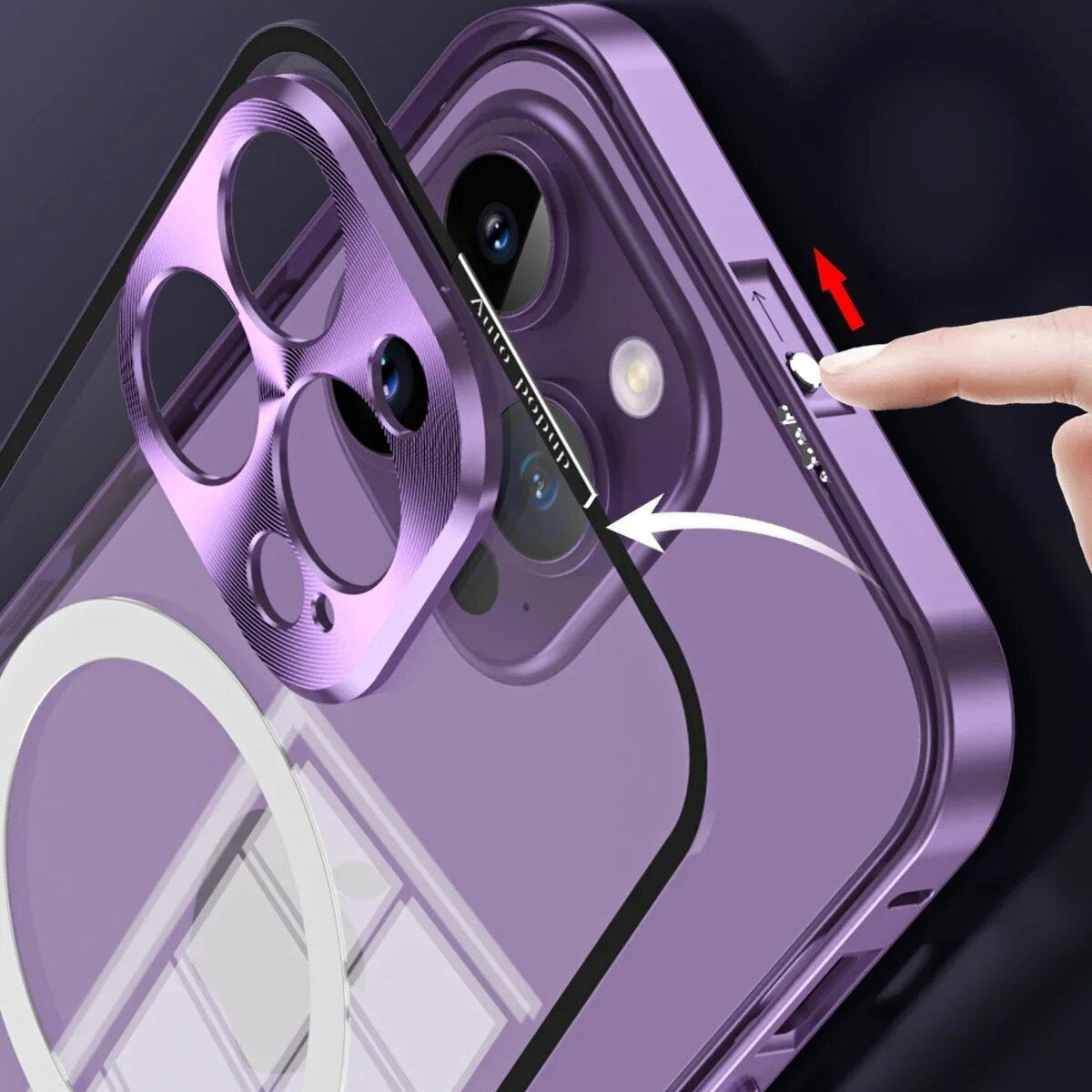 Luxury iPhone Case MagSafe Compatible Double-Sided Tempered Glass Metal Frame Shockproof Protective Cover 360 Full Body Magnetic Fit Camera Lens Protection Ultra Thin