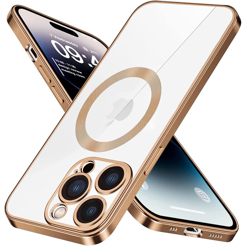 Luxury iPhone Case MagSafe Compatible Double-Sided Tempered Glass Metal Frame Shockproof Protective Cover 360 Full Body Magnetic Fit Camera Lens Protection Ultra Thin