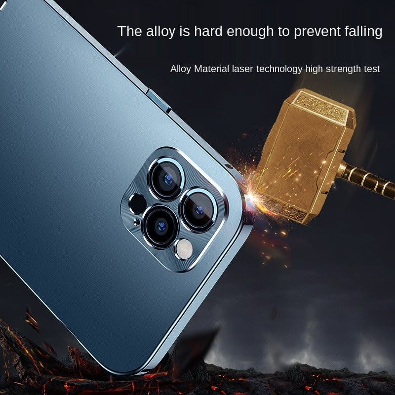 Luxury iPhone Case MagSafe Compatible Double-Sided Tempered Glass Privacy Screen Metal Frame Shockproof Protective Cover 360 Full Body Camera Lens Protection Slim Design