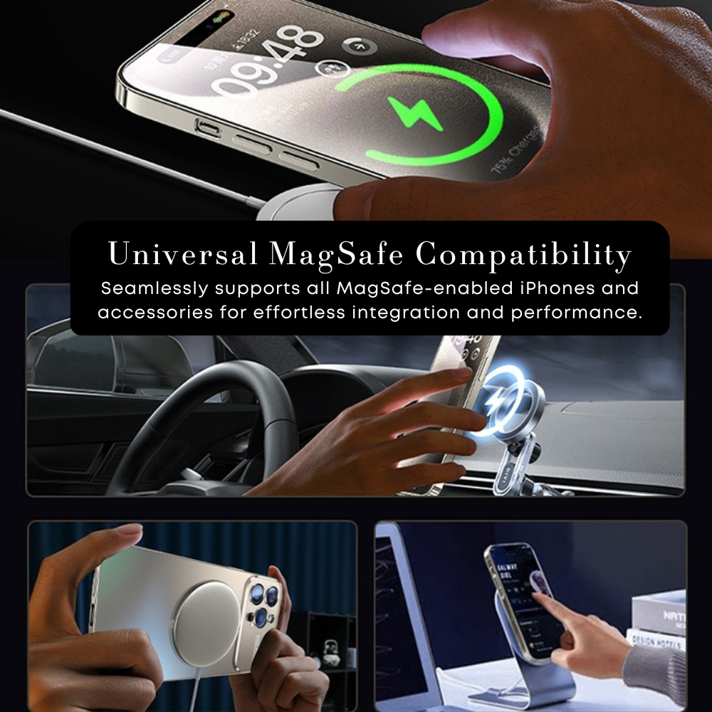 Luxury iPhone Case MagSafe Compatible Electroplated Glass Magnetic Shockproof Cover Camera Lens Protection Slim Reflective Hard Back