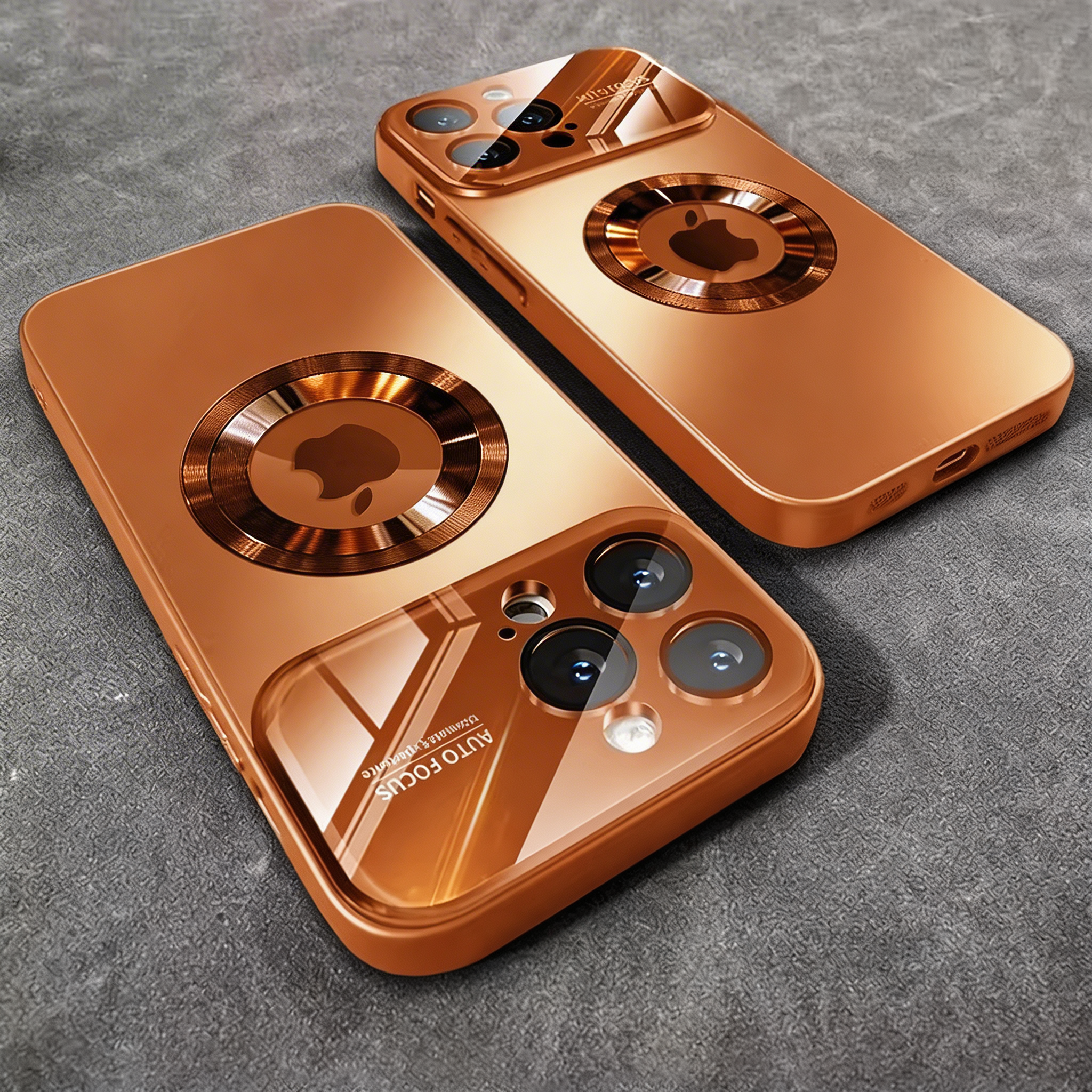 Luxury iPhone Case MagSafe Compatible Electroplated Glass Magnetic Shockproof Cover Camera Lens Protection Slim Reflective Hard Back