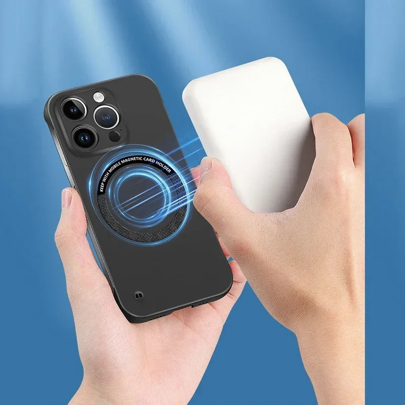 Luxury iPhone Case MagSafe Compatible Genuine Leather Shockproof Protective Cover Camera Lens Protection Magnetic Slim Design