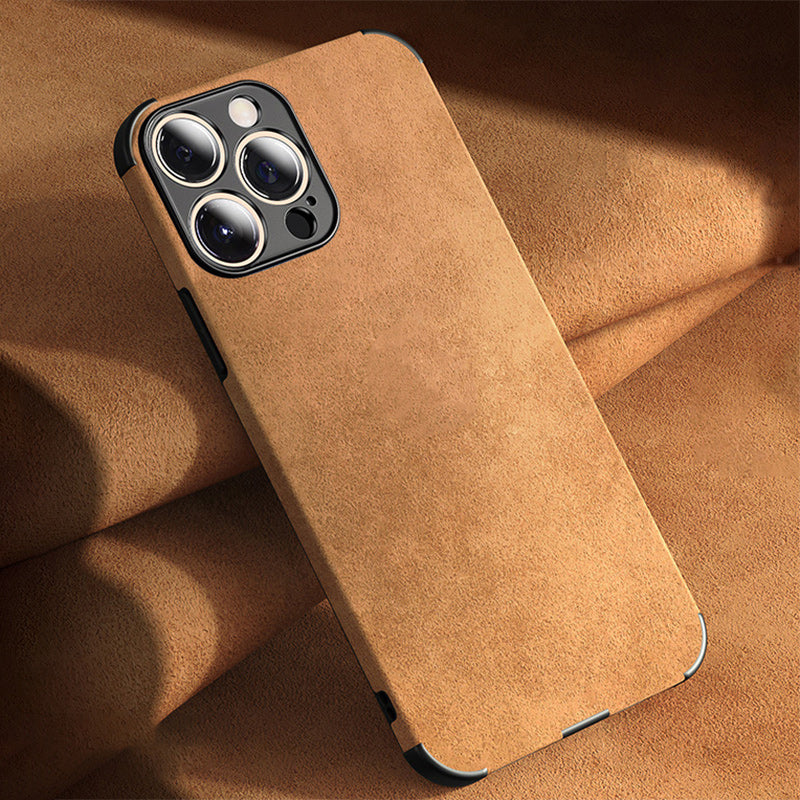 Luxury iPhone Case MagSafe Compatible Genuine Leather Shockproof Protective Cover Camera Lens Protection Slim Design
