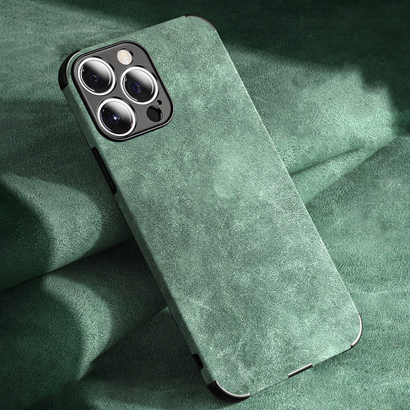 Luxury iPhone Case MagSafe Compatible Genuine Leather Shockproof Protective Cover Camera Lens Protection Slim Design