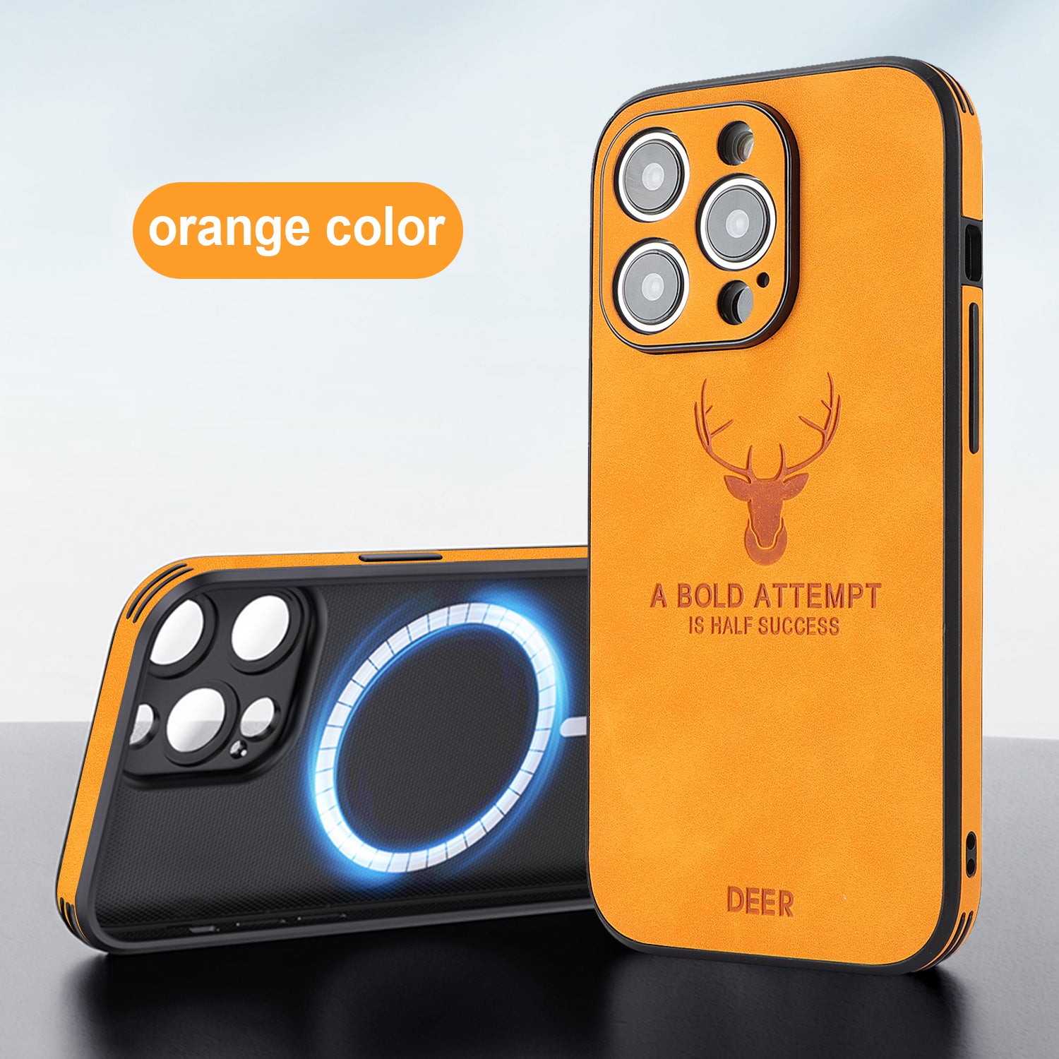 Luxury iPhone Case MagSafe Compatible Genuine Leather Vintage Texture Shockproof Protective Cover Camera Lens Protection Slim Design