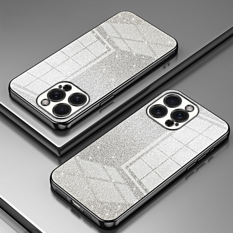 Luxury iPhone Case MagSafe Compatible Glitter TPU Shockproof Protective Cover Camera Lens Protection Slim Design