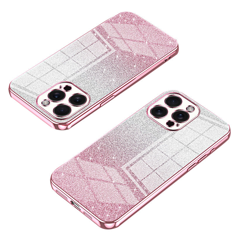 Luxury iPhone Case MagSafe Compatible Glitter TPU Shockproof Protective Cover Camera Lens Protection Slim Design