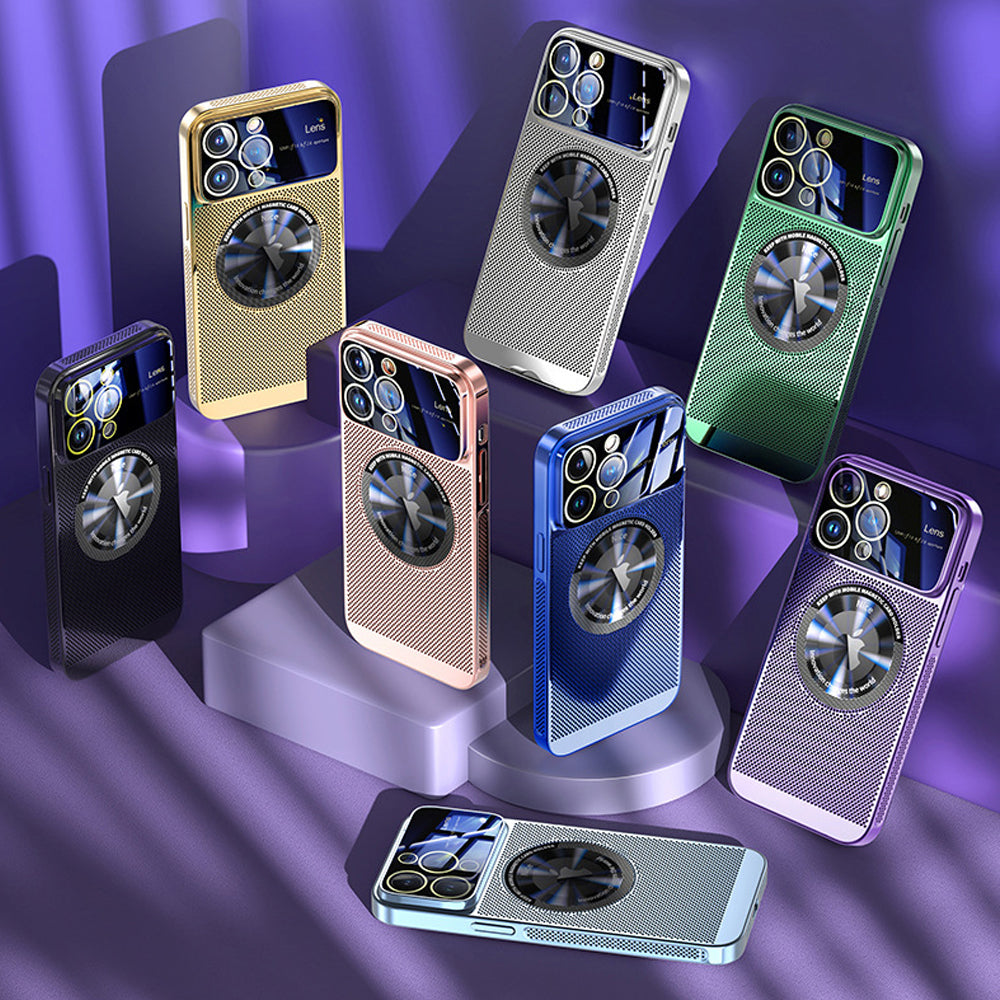 Luxury iPhone Case MagSafe Compatible Heat Dissipation Metal Frame Shockproof Protective Cover Camera Lens Protection Electroplated Design Slim Profile