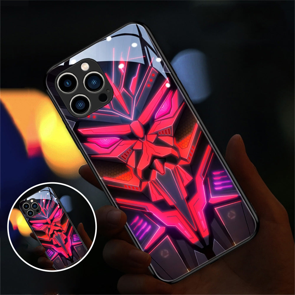 Luxury iPhone Case MagSafe Compatible LED Notification Light Shockproof Protective Cover Mecha Design Camera Lens Protection Ultra Thin