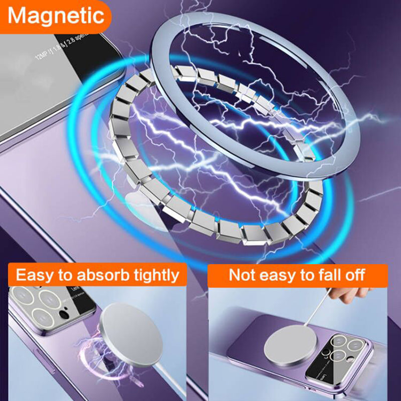 Luxury iPhone Case MagSafe Compatible Matte Ring Stand Shockproof Protective Cover Hard PC Camera Lens Protection Ultra Thin Slim Design