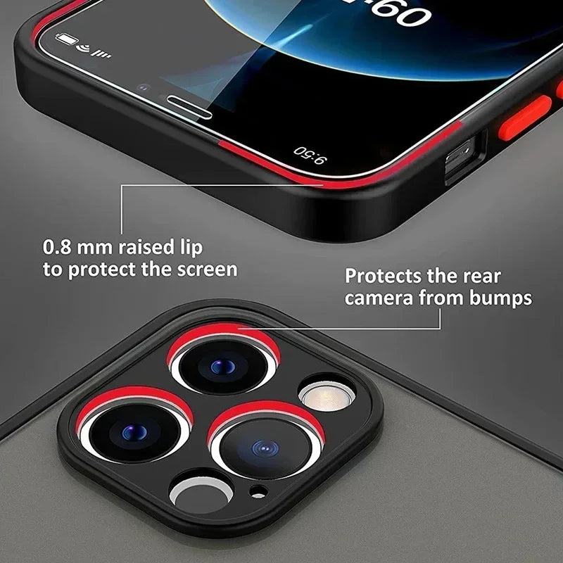 Luxury iPhone Case MagSafe Compatible Matte Shockproof Protective Cover Camera Lens Protection Slim Magnetic Design