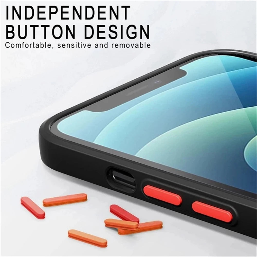 Luxury iPhone Case MagSafe Compatible Matte Shockproof Protective Cover Camera Lens Protection Slim Magnetic Design