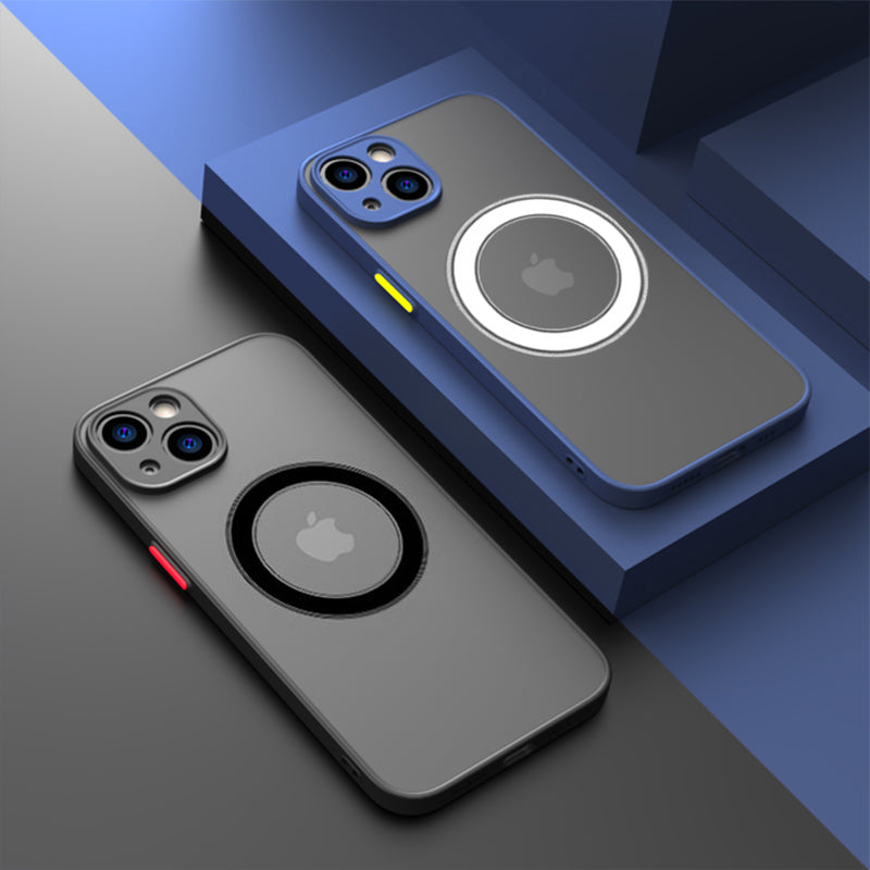 Luxury iPhone Case MagSafe Compatible Matte Shockproof Protective Cover Camera Lens Protection Slim Magnetic Design