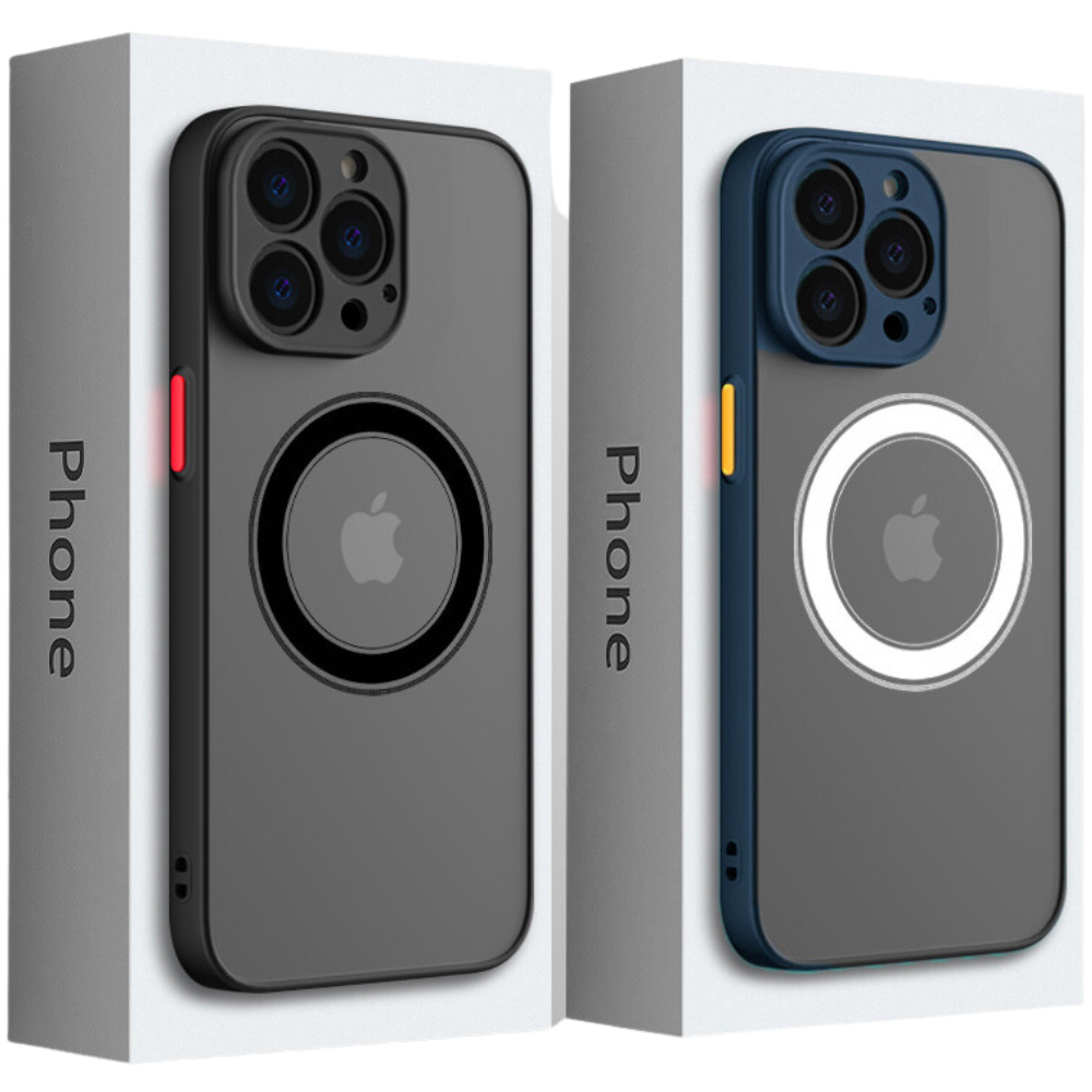 Luxury iPhone Case MagSafe Compatible Matte Shockproof Protective Cover Camera Lens Protection Slim Magnetic Design