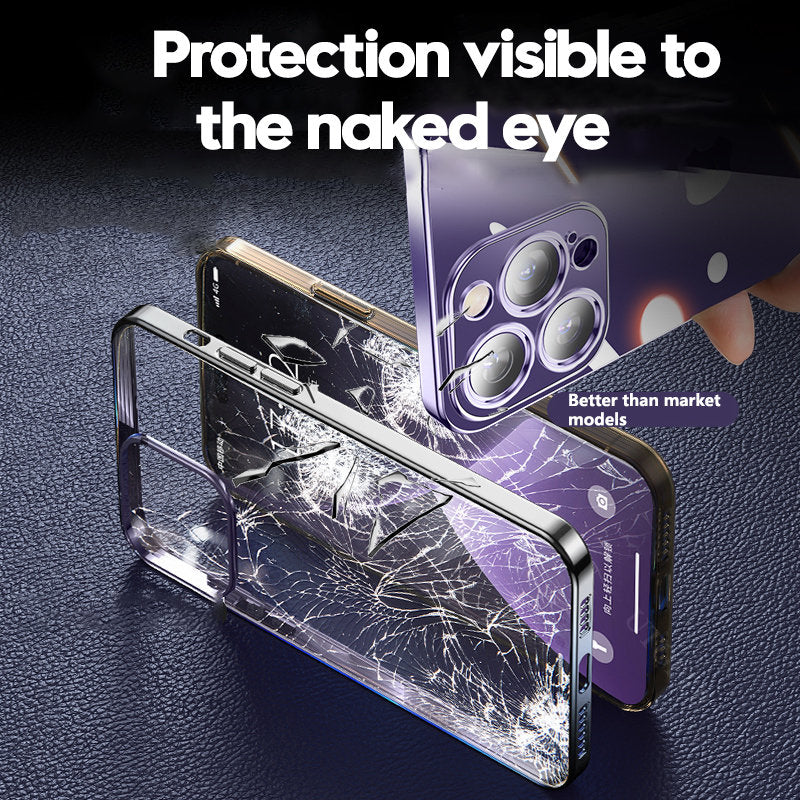 Luxury iPhone Case MagSafe Compatible Transparent Glitter Silicone Shockproof Protective Cover Camera Lens Protection Slim Design