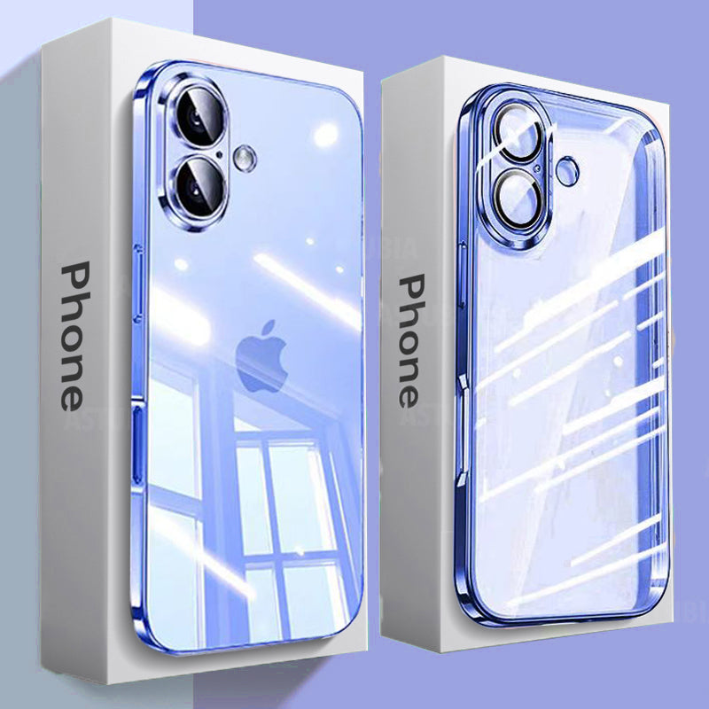 Luxury iPhone Case MagSafe Compatible Transparent Glitter Silicone Shockproof Protective Cover Camera Lens Protection Slim Design