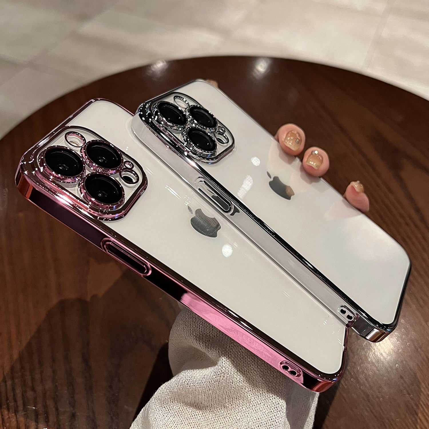 Luxury iPhone Case MagSafe Compatible Transparent Glitter Silicone Shockproof Protective Cover Camera Lens Protection Slim Design