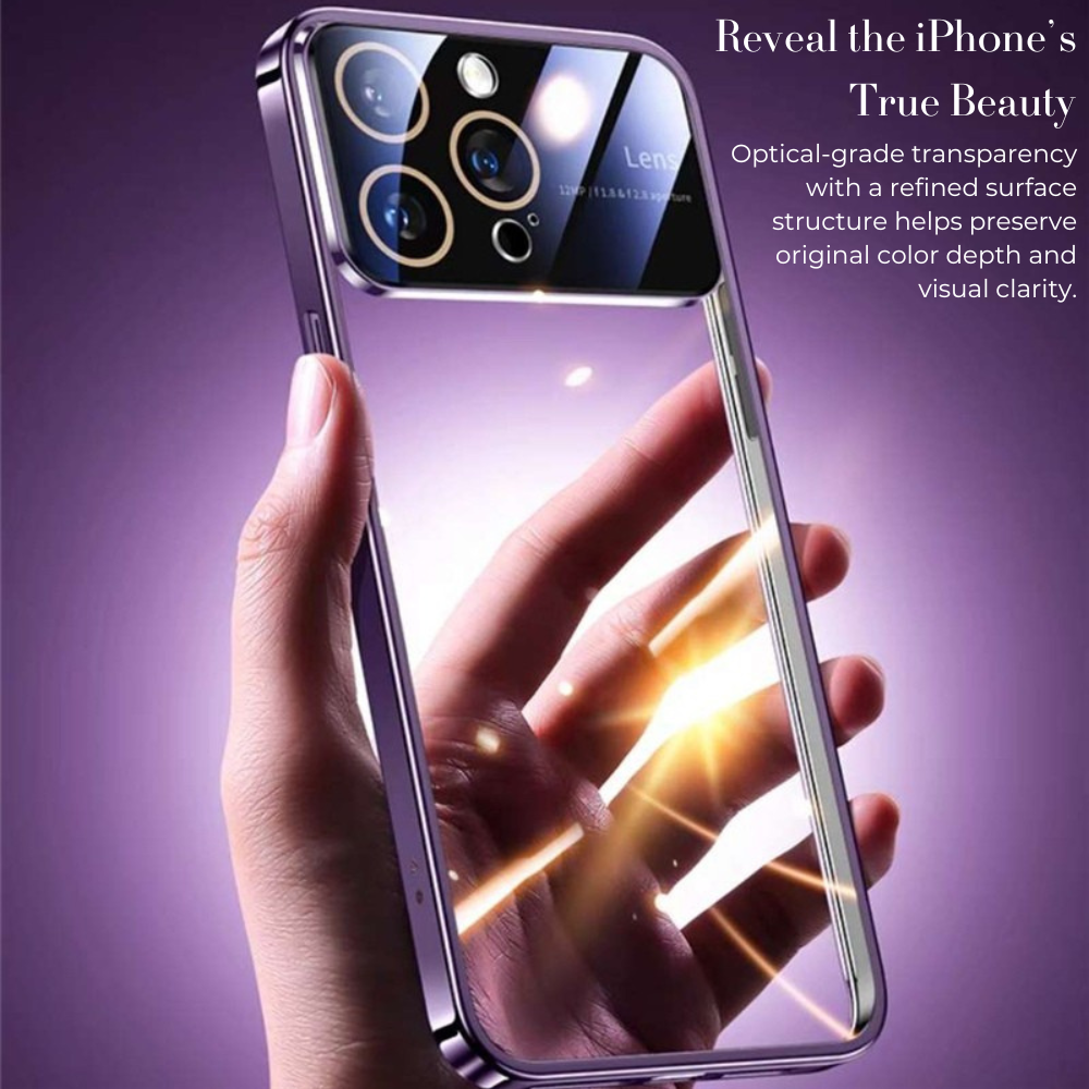 Luxury iPhone Case MagSafe Compatible Transparent Shockproof Protective Cover Clear Hard PC Back Silicone Bumper Camera Lens Protection Ultra Thin