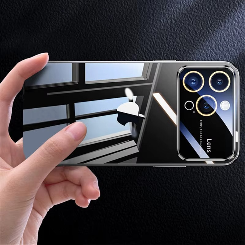 Luxury iPhone Case MagSafe Compatible Transparent Shockproof Protective Cover Clear Hard PC Back Silicone Bumper Camera Lens Protection Ultra Thin