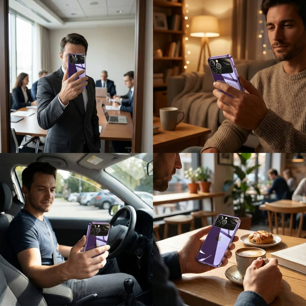 Luxury iPhone Case MagSafe Compatible Transparent Shockproof Protective Cover Clear Hard PC Back Silicone Bumper Camera Lens Protection Ultra Thin