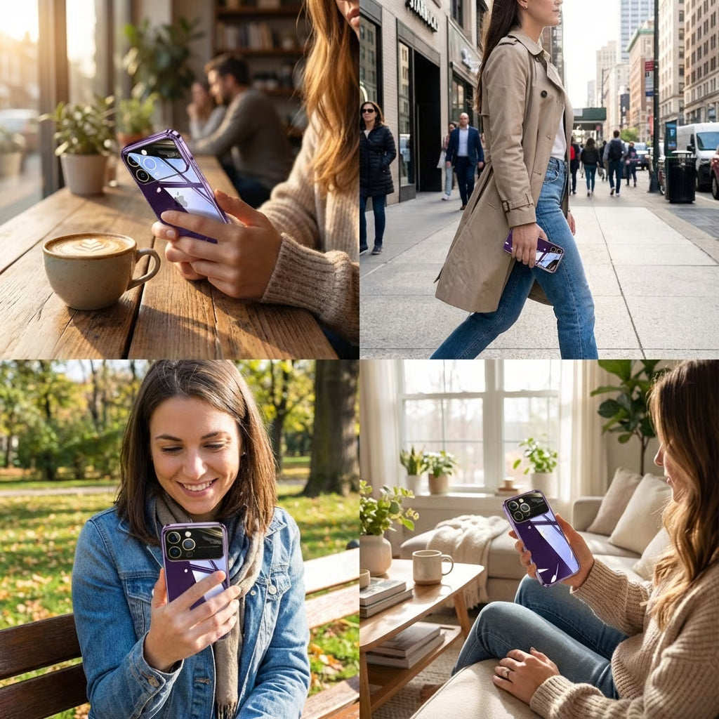 Luxury iPhone Case MagSafe Compatible Transparent Shockproof Protective Cover Clear Hard PC Back Silicone Bumper Camera Lens Protection Ultra Thin