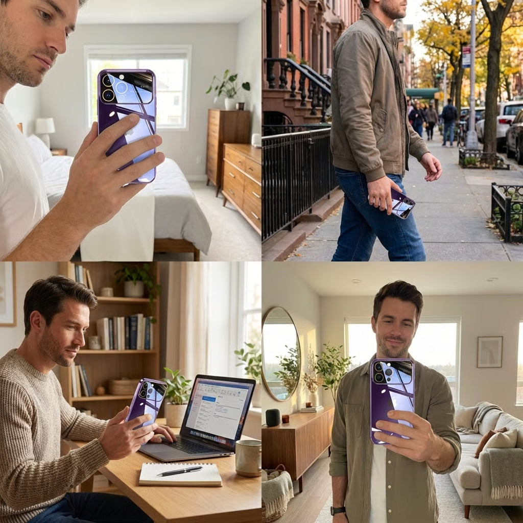 Luxury iPhone Case MagSafe Compatible Transparent Shockproof Protective Cover Clear Hard PC Back Silicone Bumper Camera Lens Protection Ultra Thin