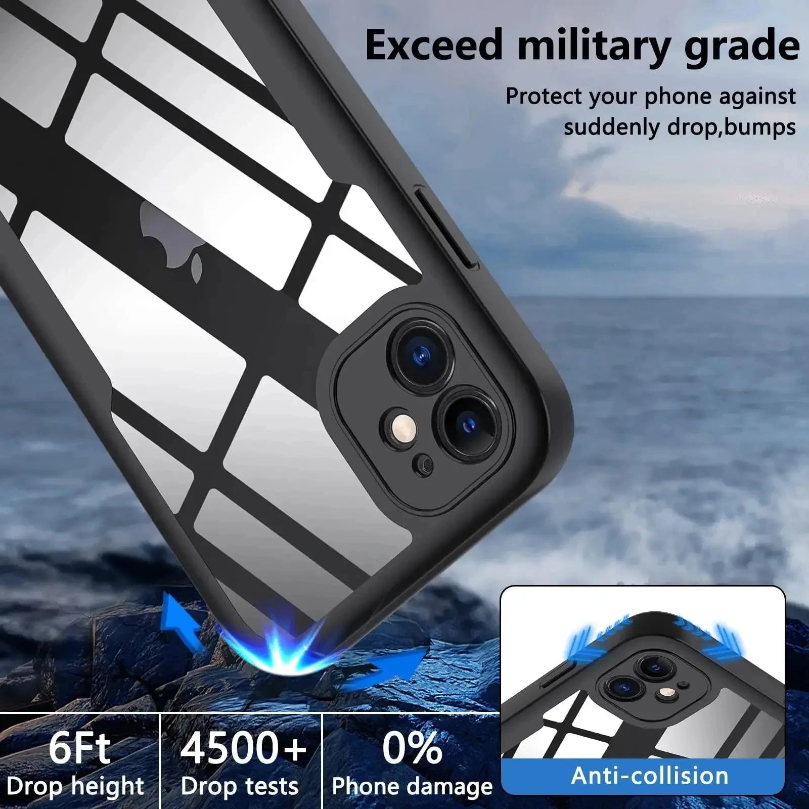 Luxury iPhone Case MagSafe Compatible Transparent Silicone Shockproof Protective Cover Full Body Camera Lens Protection Slim Clear Design