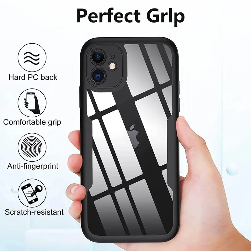 Luxury iPhone Case MagSafe Compatible Transparent Silicone Shockproof Protective Cover Full Body Camera Lens Protection Slim Clear Design