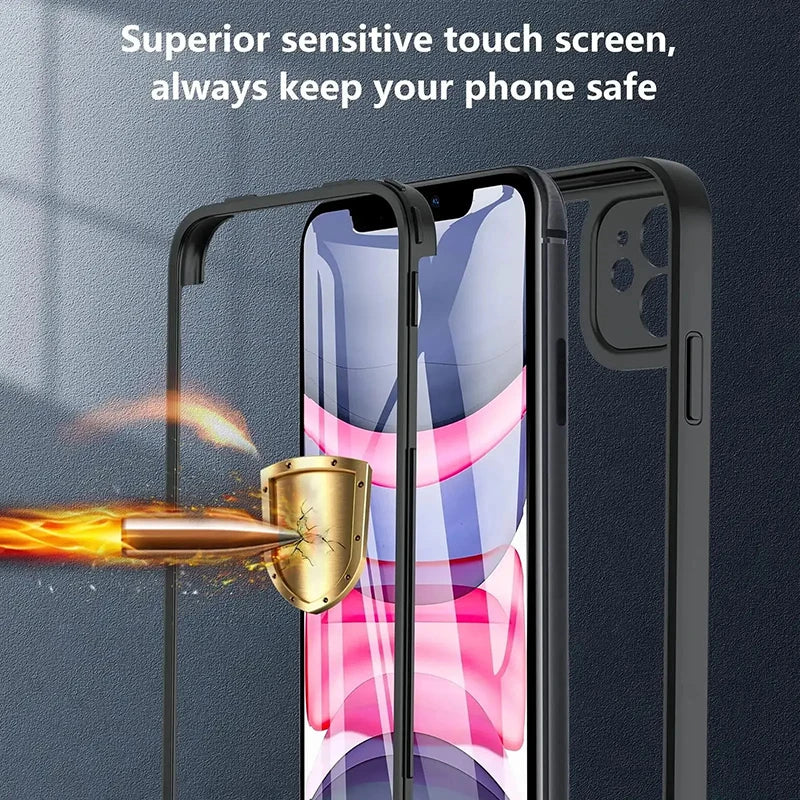 Luxury iPhone Case MagSafe Compatible Transparent Silicone Shockproof Protective Cover Full Body Camera Lens Protection Slim Clear Design