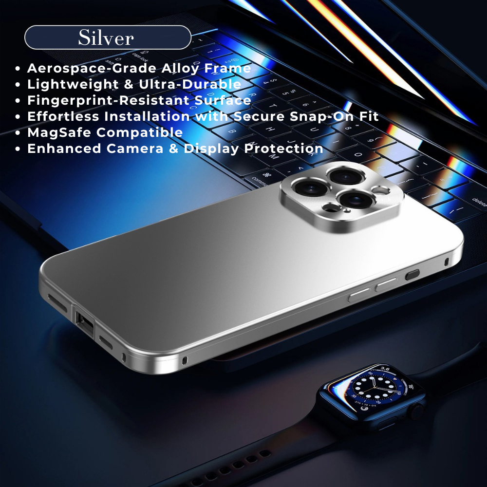 Luxury iPhone Case Magnetic Aluminum Frame Shockproof Protective Cover Full Camera Lens Protection Slim Metal Design Wireless Charging Compatible