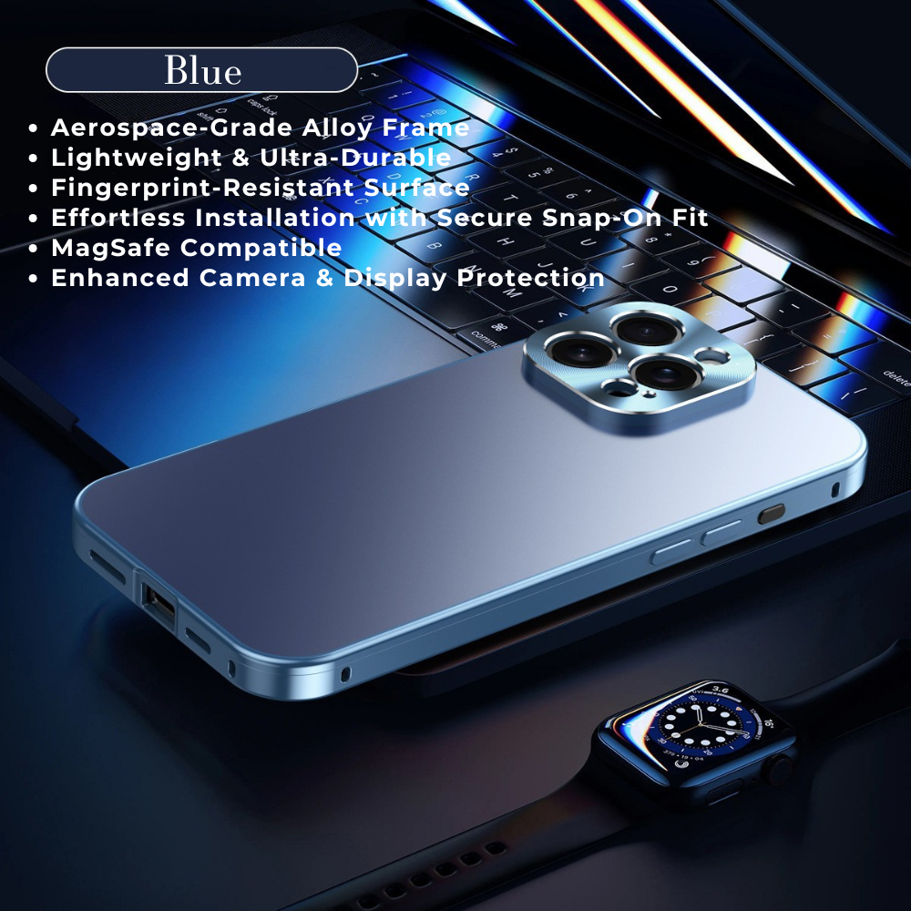 Luxury iPhone Case Magnetic Aluminum Frame Shockproof Protective Cover Full Camera Lens Protection Slim Metal Design Wireless Charging Compatible