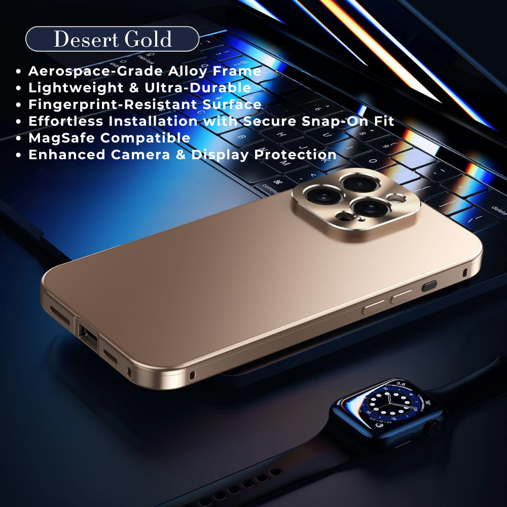 Luxury iPhone Case Magnetic Aluminum Frame Shockproof Protective Cover Full Camera Lens Protection Slim Metal Design Wireless Charging Compatible