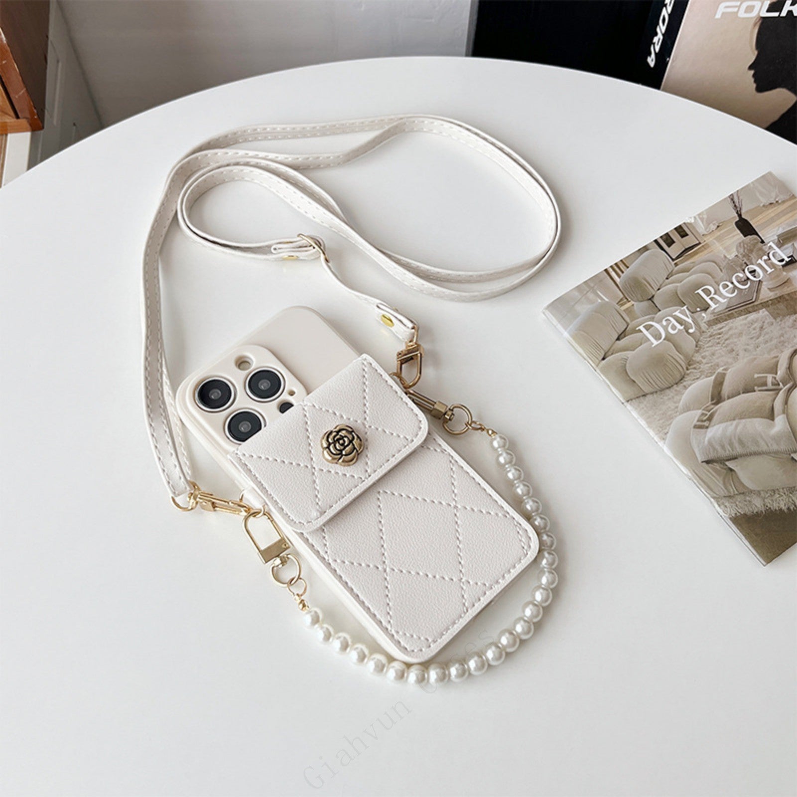 Luxury iPhone Case Wallet MagSafe Compatible Crossbody Strap Card Holder Shockproof Protective Cover 3D Metal Design Camera Lens Protection Slim Profile