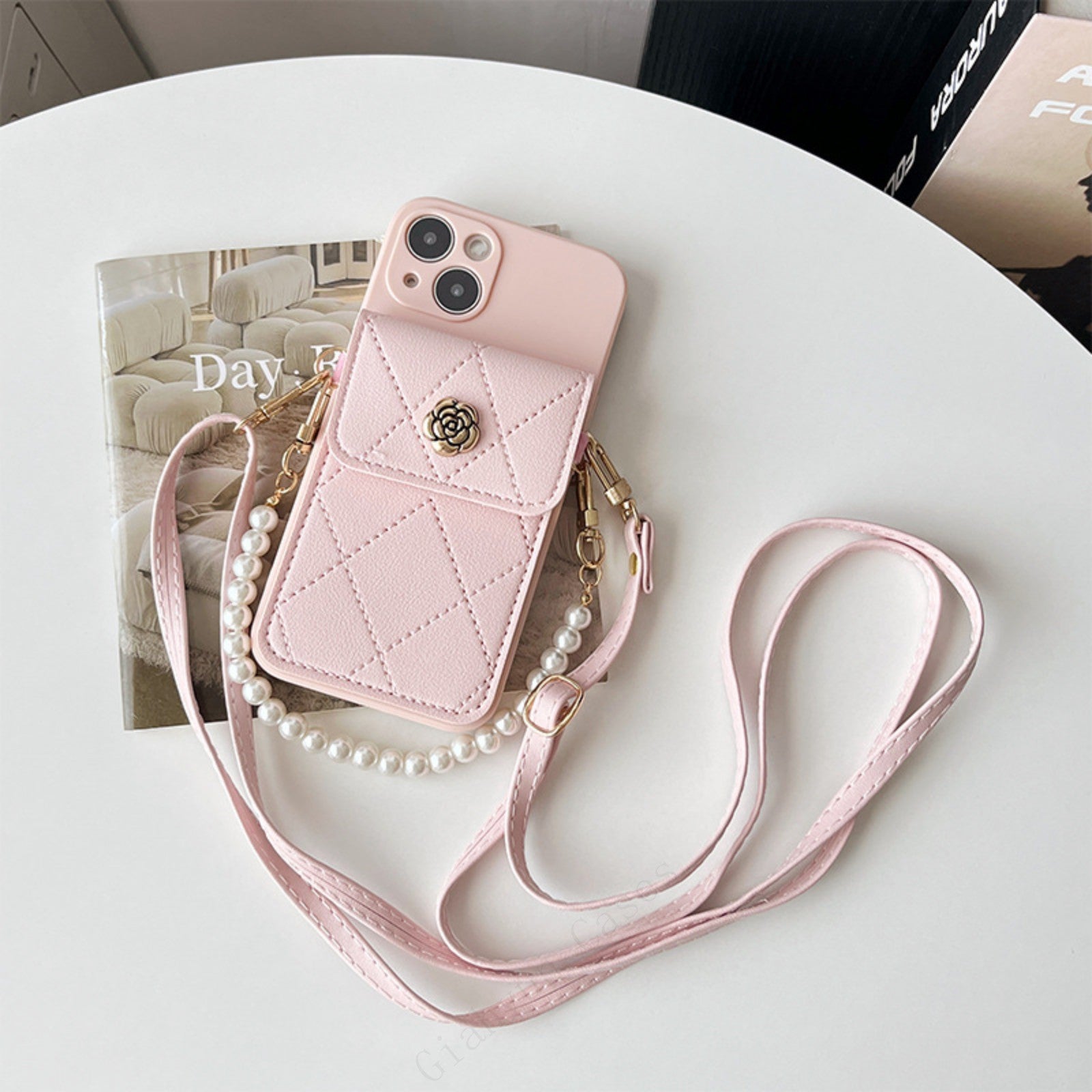Luxury iPhone Case Wallet MagSafe Compatible Crossbody Strap Card Holder Shockproof Protective Cover 3D Metal Design Camera Lens Protection Slim Profile