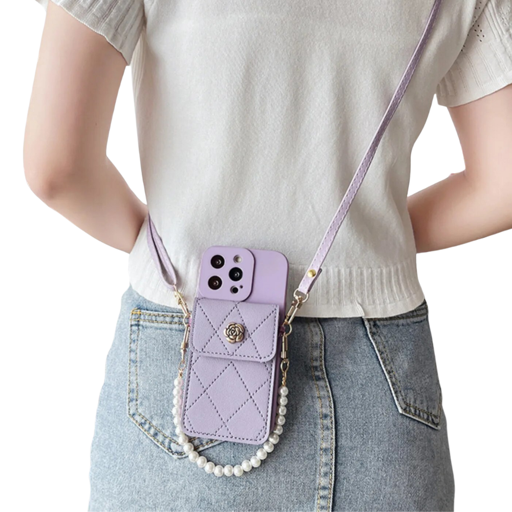 Luxury iPhone Case Wallet MagSafe Compatible Crossbody Strap Card Holder Shockproof Protective Cover 3D Metal Design Camera Lens Protection Slim Profile