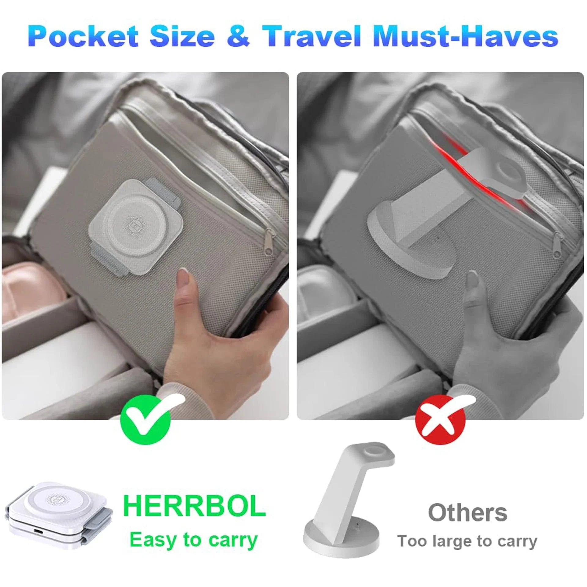 Premium 3-in-1 Wireless Charger Foldable MagSafe Compatible 15W Fast Charging Station Magnetic Portable Charging Dock Smartphone Watch Earbuds