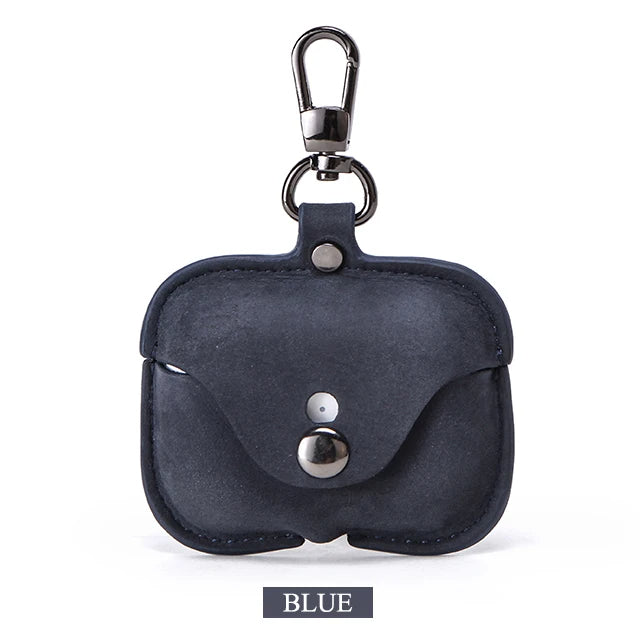 Premium AirPods Case Genuine Leather Protective Cover Keychain Clip Shockproof Slim Design Wireless Charging Compatible