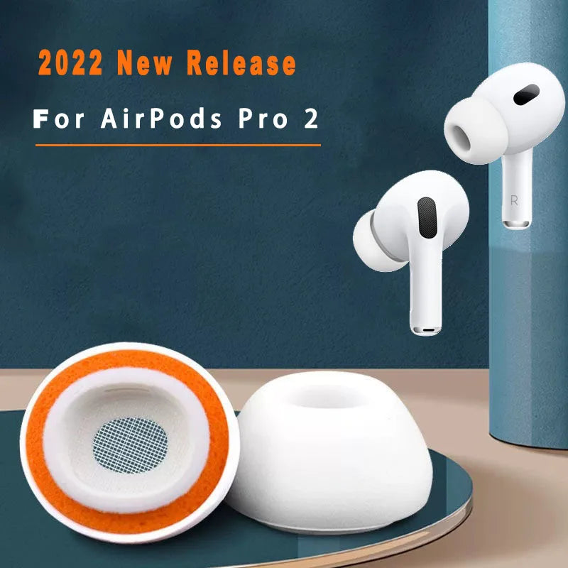 Premium AirPods Ear Tips Memory Foam & Silicone Replacement Comfortable Noise Isolation Multiple Sizes Earbud Accessories