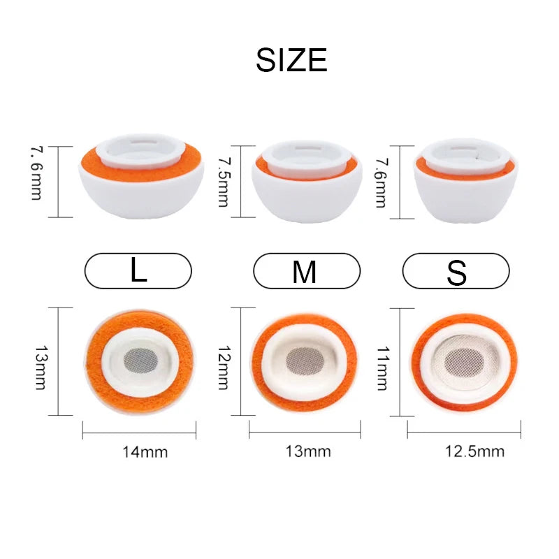 Premium AirPods Ear Tips Memory Foam & Silicone Replacement Comfortable Noise Isolation Multiple Sizes Earbud Accessories
