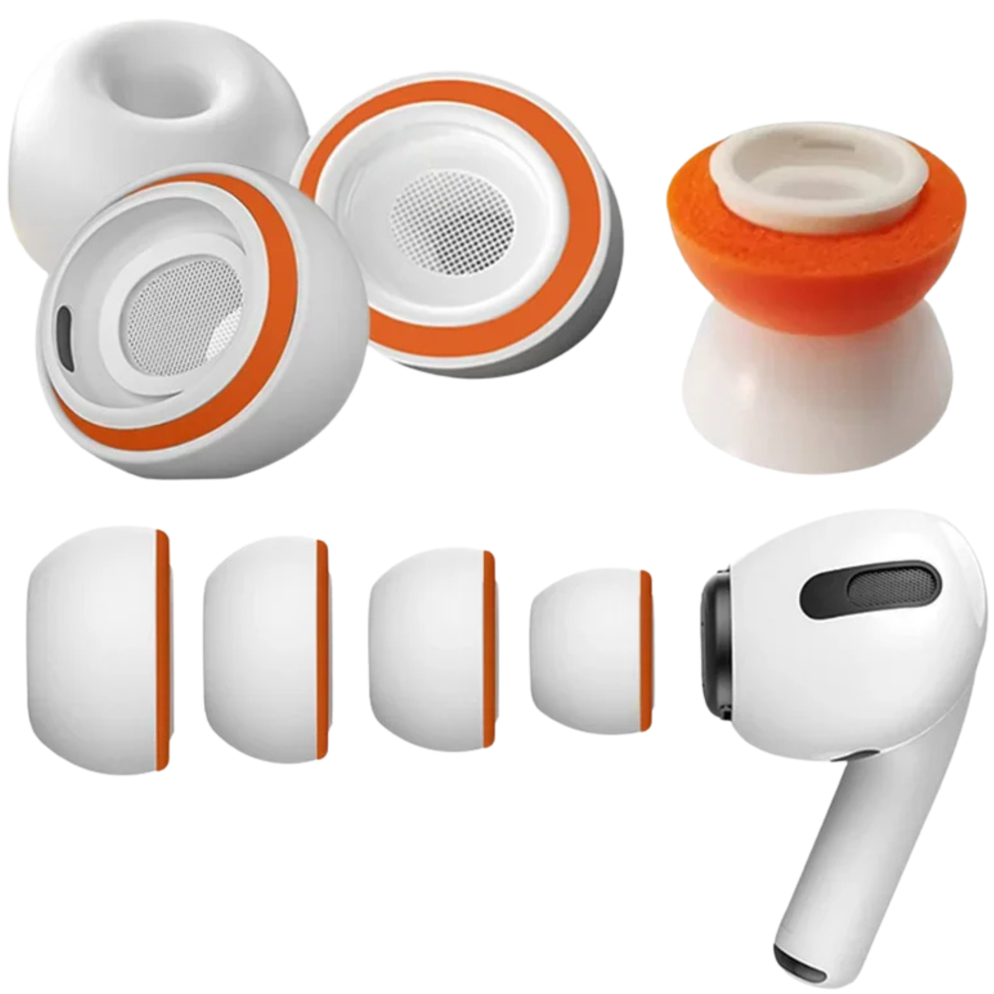 Premium AirPods Ear Tips Memory Foam & Silicone Replacement Comfortable Noise Isolation Multiple Sizes Earbud Accessories