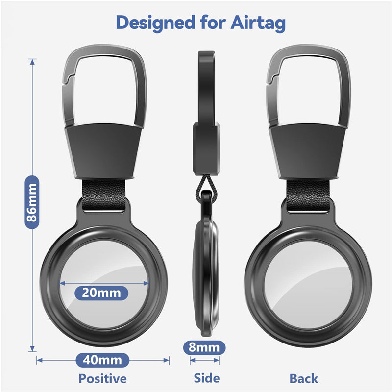 Premium AirTag Case Metal Protective Cover Keychain Clip Shockproof Scratch Resistant Secure Holder