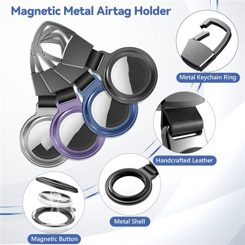 Premium AirTag Case Metal Protective Cover Keychain Clip Shockproof Scratch Resistant Secure Holder