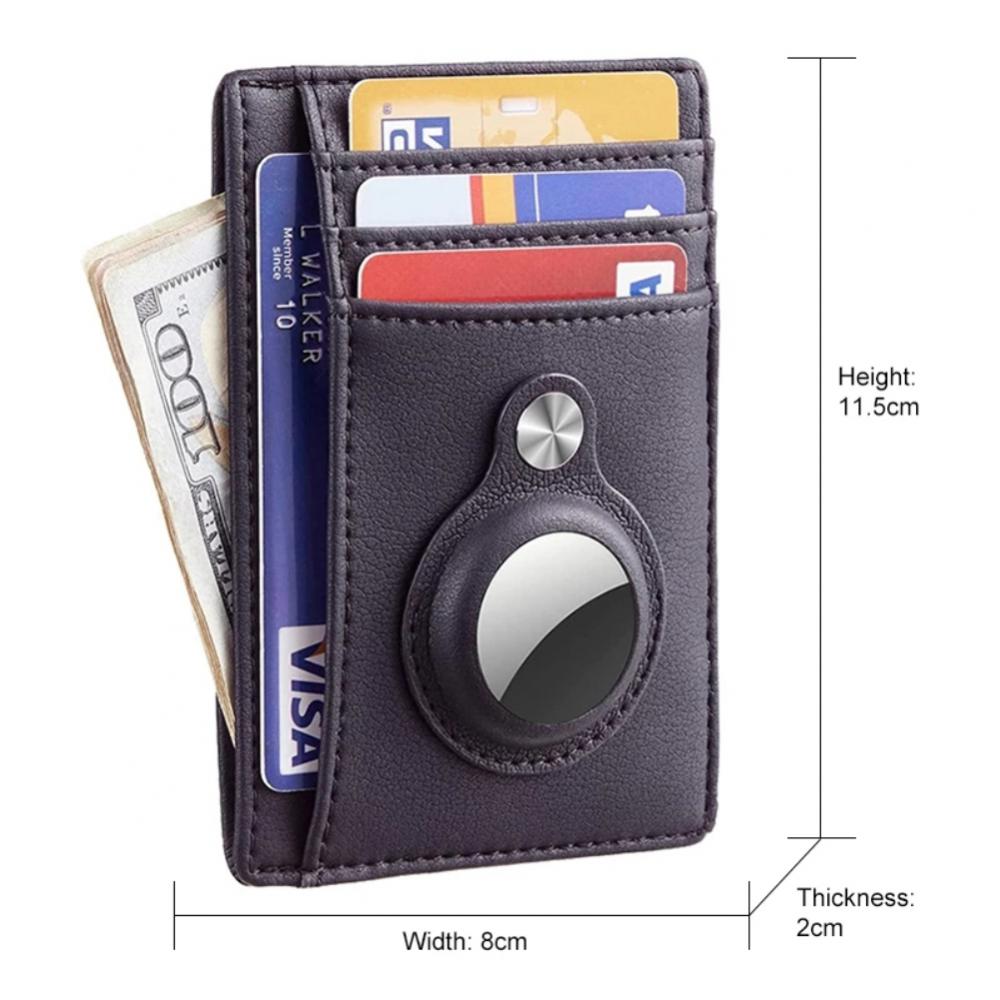 Premium AirTag Wallet Case RFID Blocking Leather Card Holder Slim Magnetic Closure Secure ID Credit Card Storage